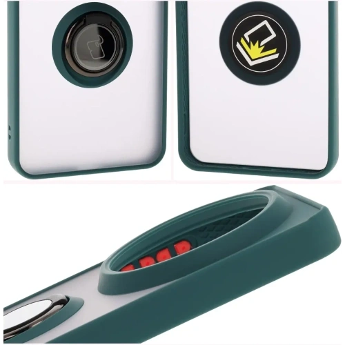Kup Etui z uchwytem na palec Bizon Case Hybrid Ring do Xiaomi 15 Ultra przydymione z ciemnozieloną ramką - BIZ9155 - {ean13} - Sklep Home Screen