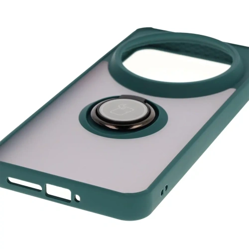 Buy Bizon Case Hybrid Ring Xiaomi 15 Ultra smoked with a dark green frame - BIZ9155 - {ean13} - Home Screen Store Europe