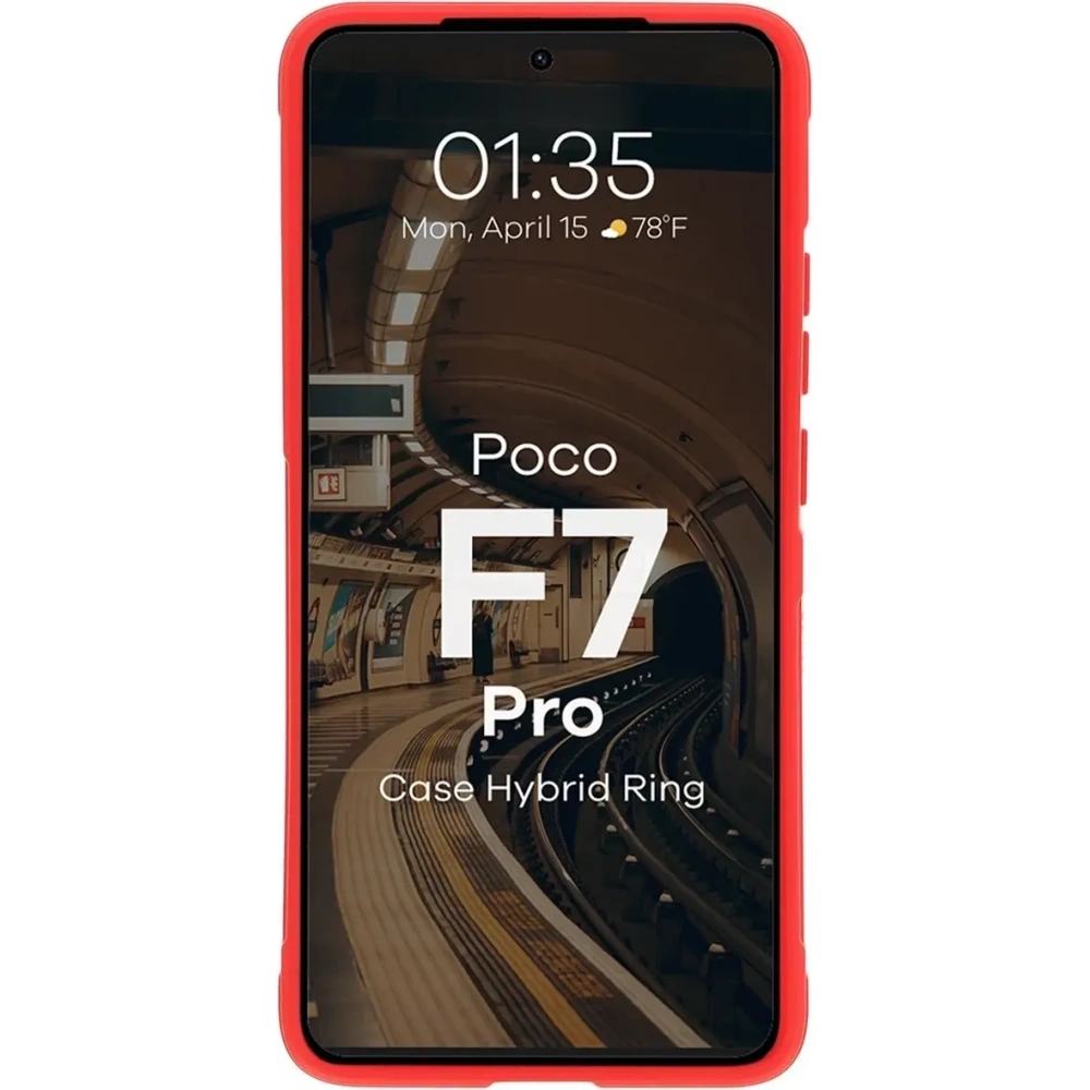Pancerne etui Bizon Case Tur do Xiaomi Poco F7 Pro czerwone