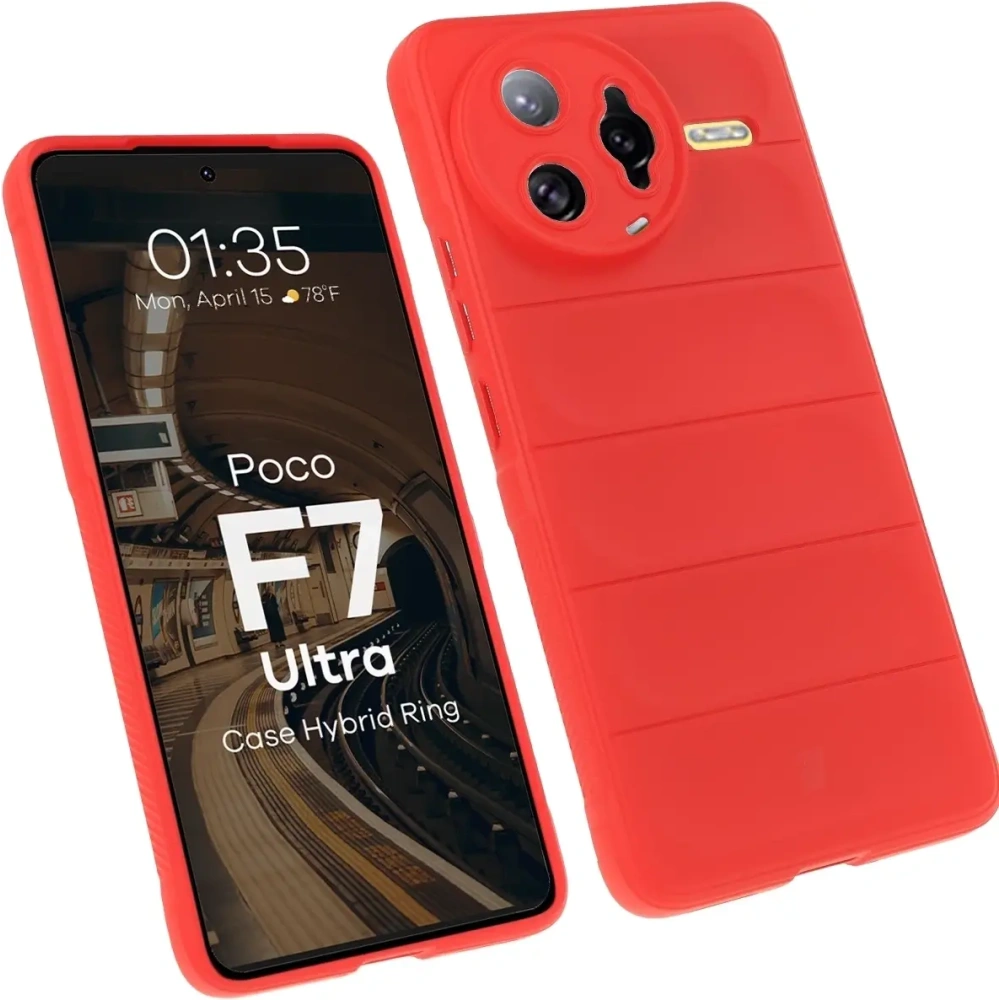 Pancerne etui Bizon Case Tur do Xiaomi Poco F7 Ultra czerwone
