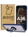 Bizon Case Hybrid Ring Samsung Galaxy A36 5G kouřový s námořnickým modrým rámem