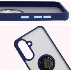 Buy Bizon Case Hybrid Ring Samsung Galaxy A36 5G smoky with a navy blue frame - BIZ9164 - {ean13} - Home Screen Store Europe