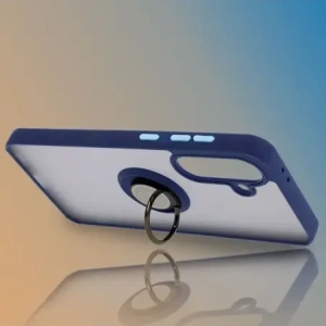 Kup Etui z uchwytem na palec Bizon Case Hybrid Ring do Samsung Galaxy A36 5G przydymione z granatową ramką - BIZ9164 - {ean13} - Sklep Home Screen