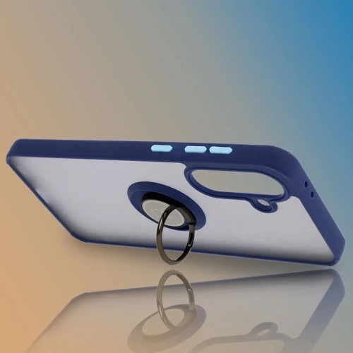 Kup Bizon Case Hybrid Ring Samsung Galaxy A36 5G kouřový s námořnickým modrým rámem - BIZ9164 - {ean13} - Sklep Home Screen