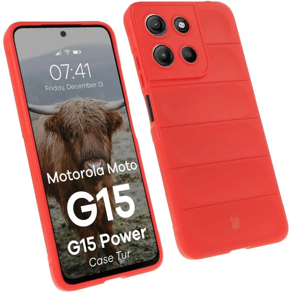 Pancerne etui Bizon Case Tur do Motorola Moto G15 / G15 Power czerwone