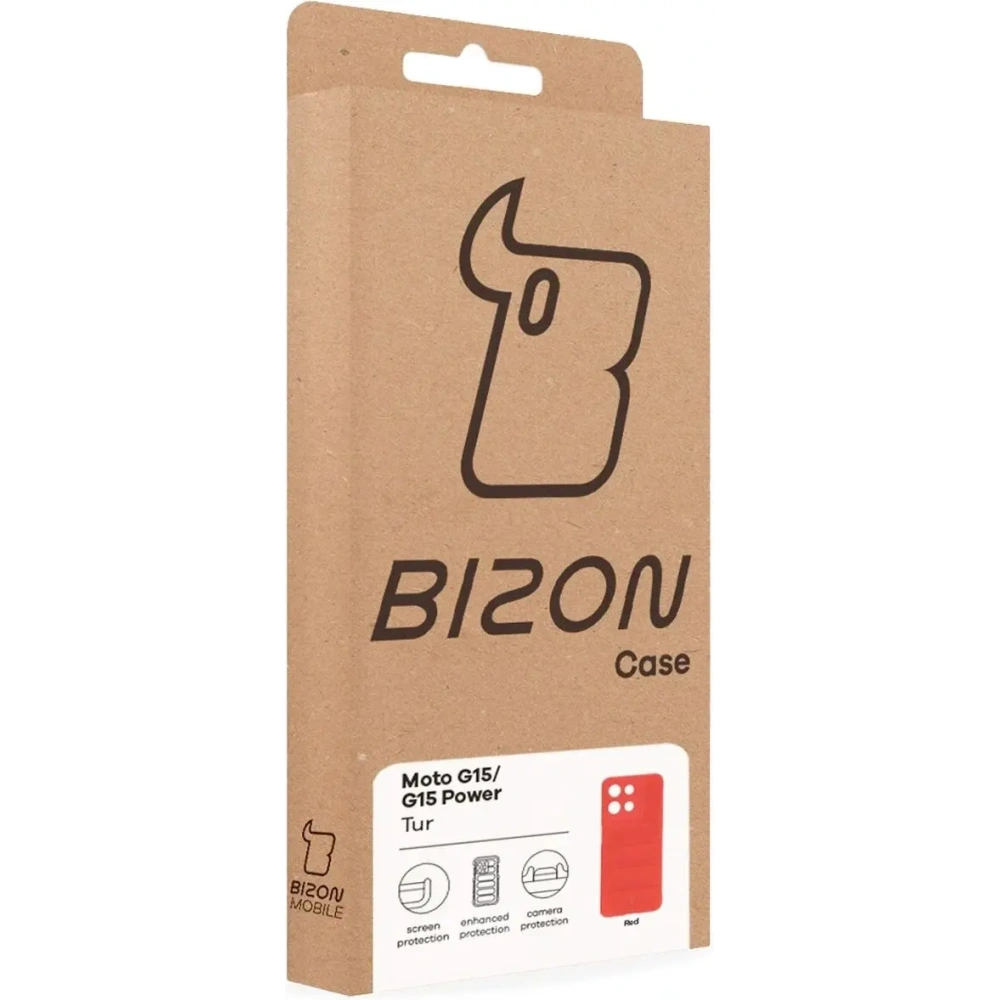 Pancerne etui Bizon Case Tur do Motorola Moto G15 / G15 Power czerwone