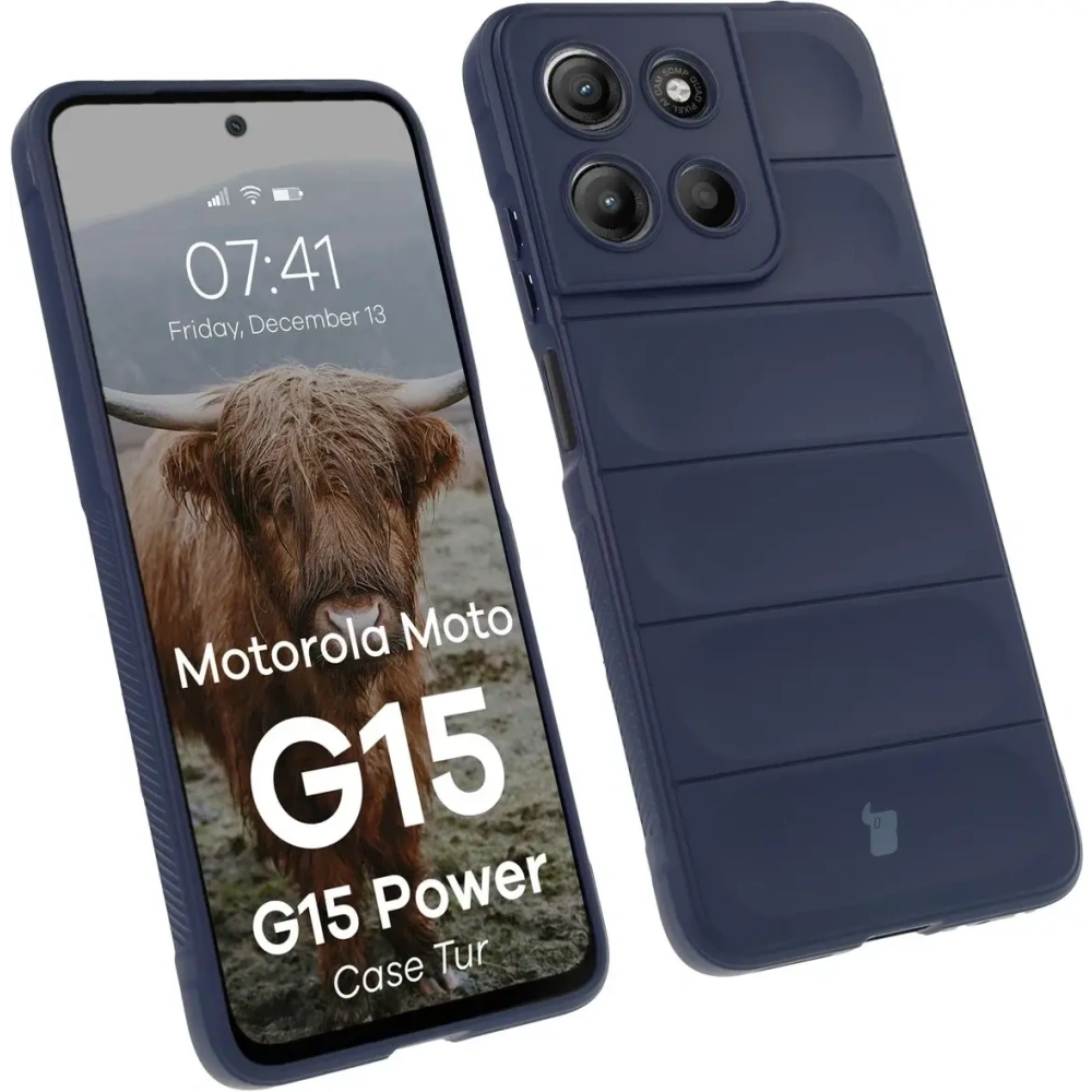 Pancerne etui Bizon Case Tur do Motorola Moto G15 / G15 Power granatowe