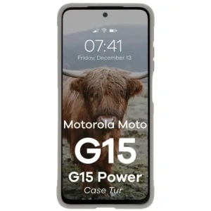 Buy Bizon Case Tur Motorola Moto G15 / G15 Power light gray - BIZ9172 - {ean13} - Home Screen Store Europe