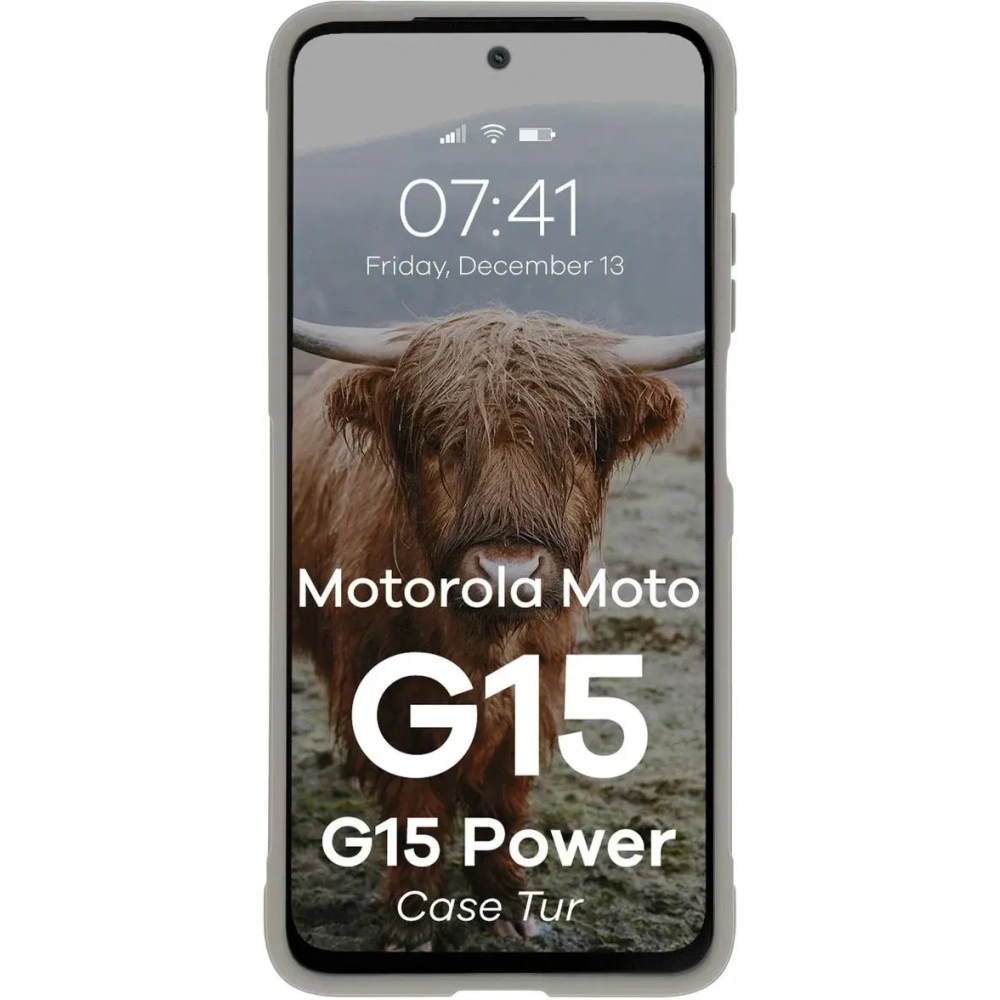 Pancerne etui Bizon Case Tur do Motorola Moto G15 / G15 Power jasnoszare