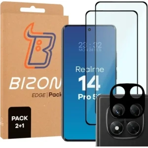 Bizon Edge 2 Pack 2x tempered glass + 1x lens protection Realme 14 Pro 5G