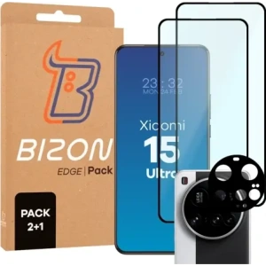 Buy Bizon Edge 2 Pack 2x tempered glass + 1x lens protection Xiaomi 15 Ultra - BIZ9176 - {ean13} - Home Screen Store Europe