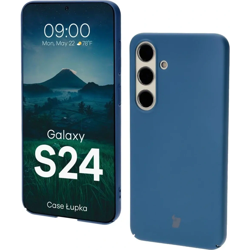 Etui Bizon Case Łupka do Samsung Galaxy S24 niebieskie
