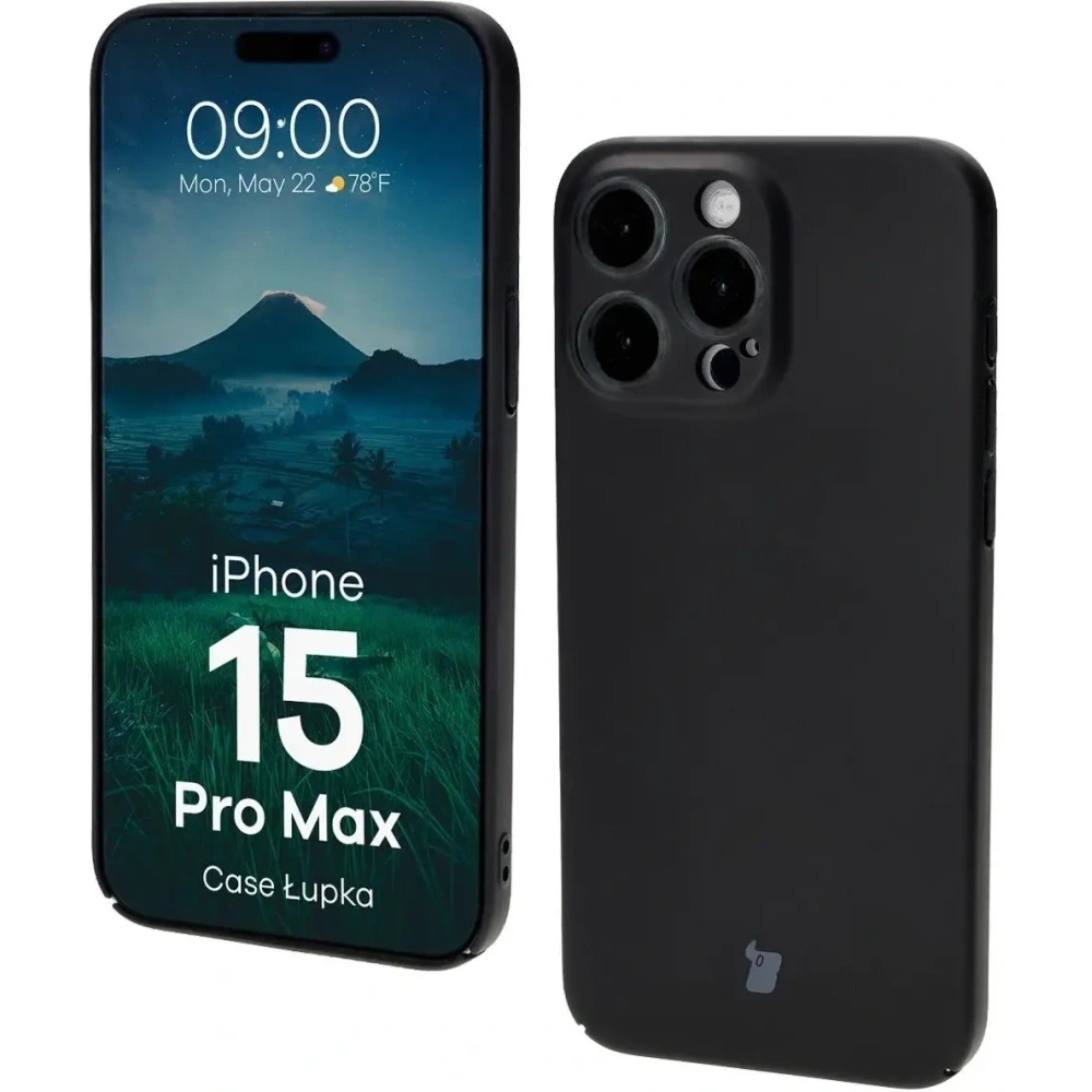 Etui Bizon Case Łupka do Apple iPhone 15 Pro Max czarne