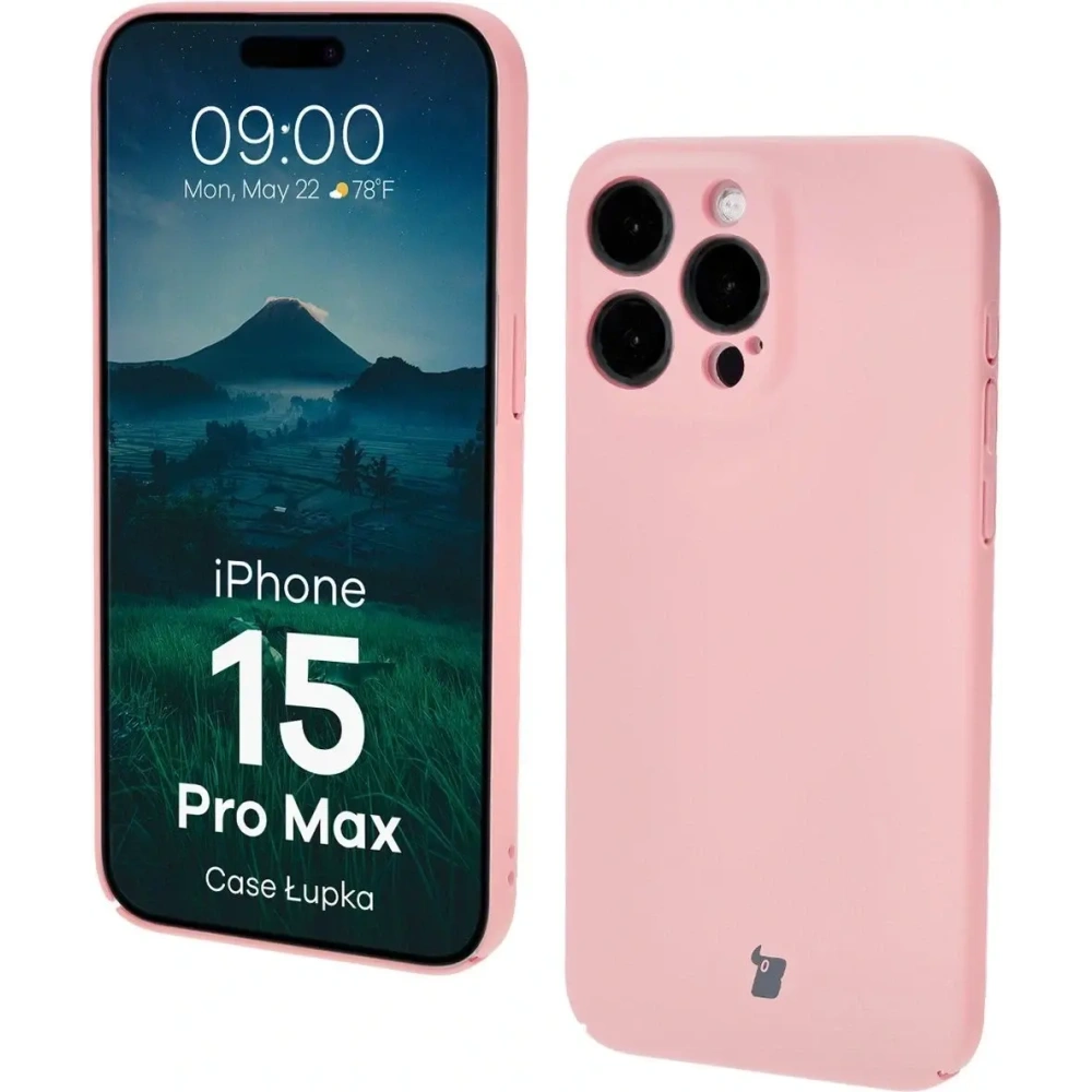 Etui Bizon Case Łupka do Apple iPhone 15 Pro Max różowe
