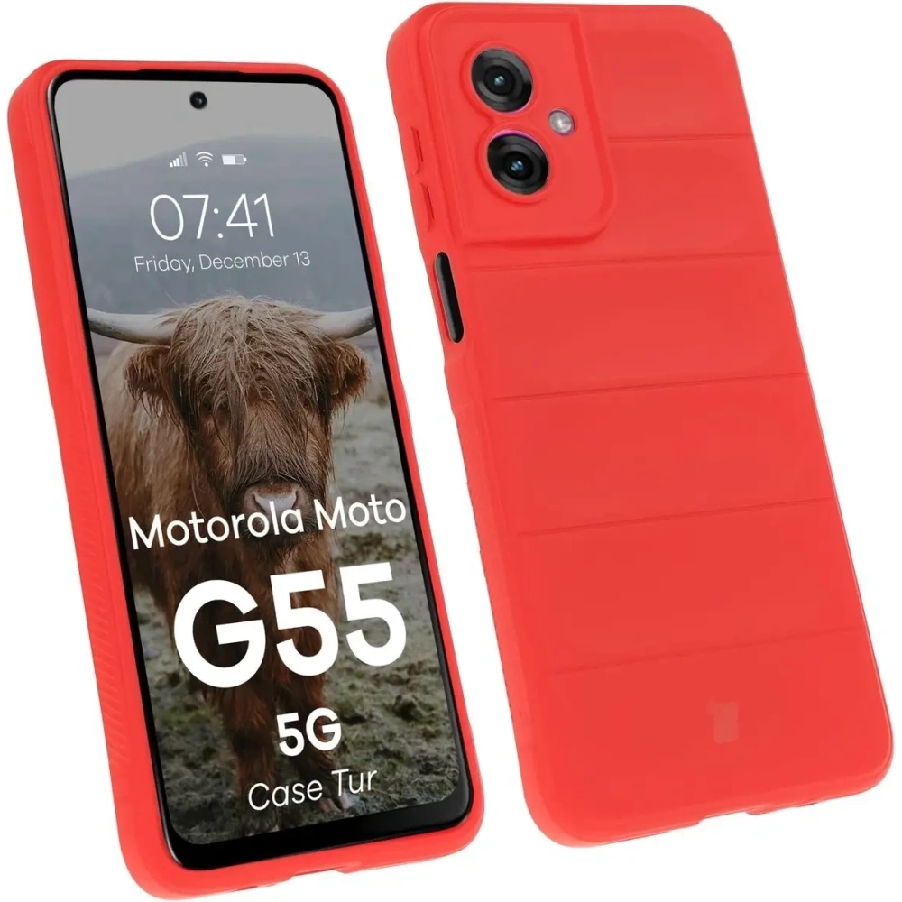 Pancerne etui Bizon Case Tur do Motorola Moto G55 5G czerwone