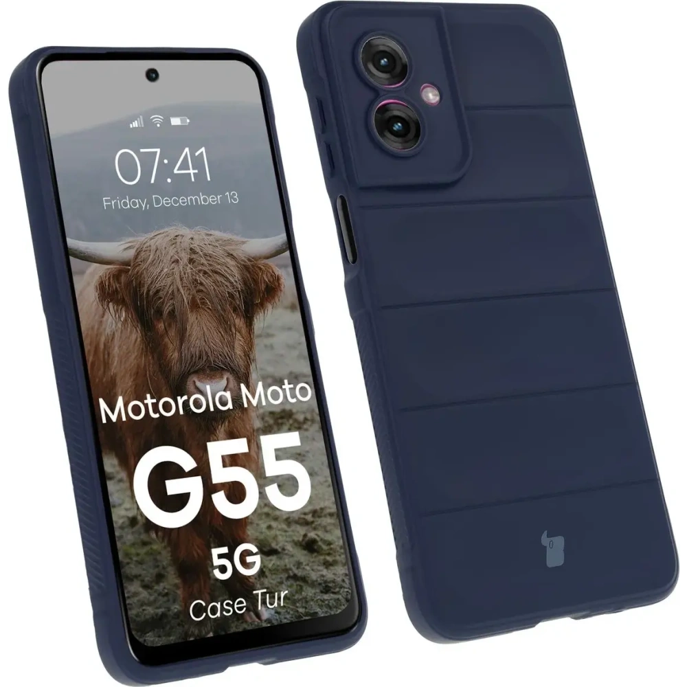 Pancerne etui Bizon Case Tur do Motorola Moto G55 5G granatowe