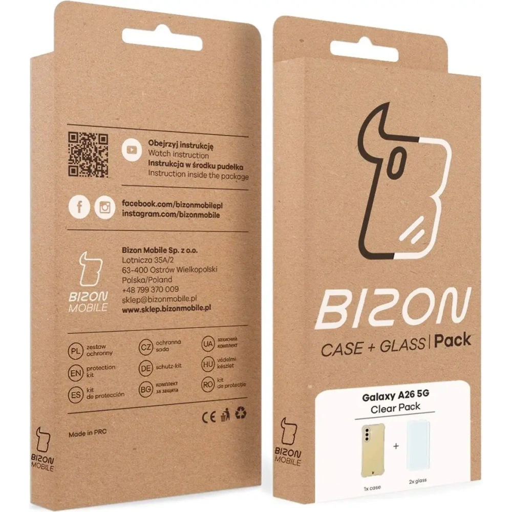 Etui + 2x szkło na ekran Bizon Case Clear Pack do Samsung Galaxy A26 5G