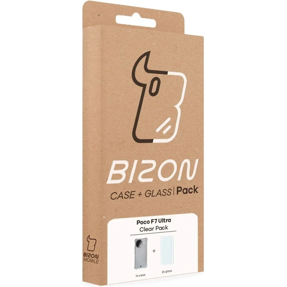 Etui + 2x szkło na ekran Bizon Case Clear Pack do Xiaomi Poco F7 Ultra