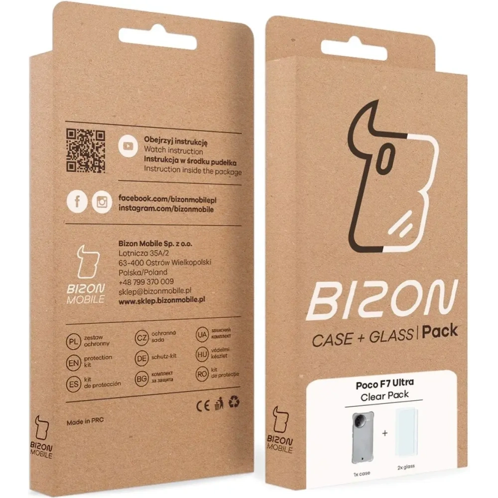 Etui + 2x szkło na ekran Bizon Case Clear Pack do Xiaomi Poco F7 Ultra
