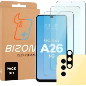 Buy Bizon Clear 2 Pack 3x tempered glass + 1x lens protection Samsung Galaxy A26 5G - BIZ9190 - {ean13} - Home Screen Store Europe