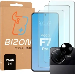 Buy Bizon Clear 2 Pack 3x tempered glass + 1x lens protection Xiaomi Poco F7 Pro - BIZ9191 - {ean13} - Home Screen Store Europe