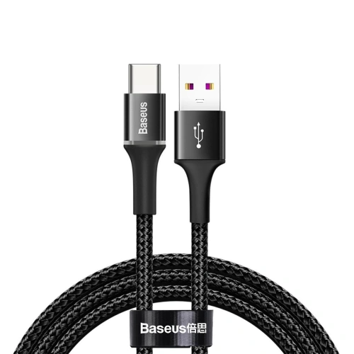 Kup USB-C kábel LED háttérvilágítással Baseus Halo Huawei SuperCharge-hoz, 5A, 1m, 40W (fekete) - BSU1514BLK - {ean13} - Sklep Home Screen