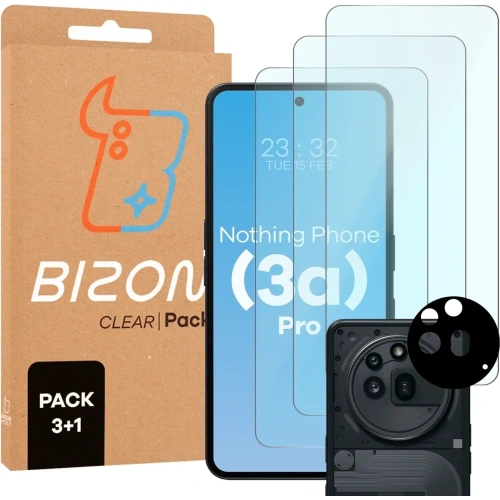Kup Bizon Clear 2 Csomag 3x edzett üveg + 1x lencsevédő Nothing Phone (3a) Pro - BIZ9193 - {ean13} - Sklep Home Screen