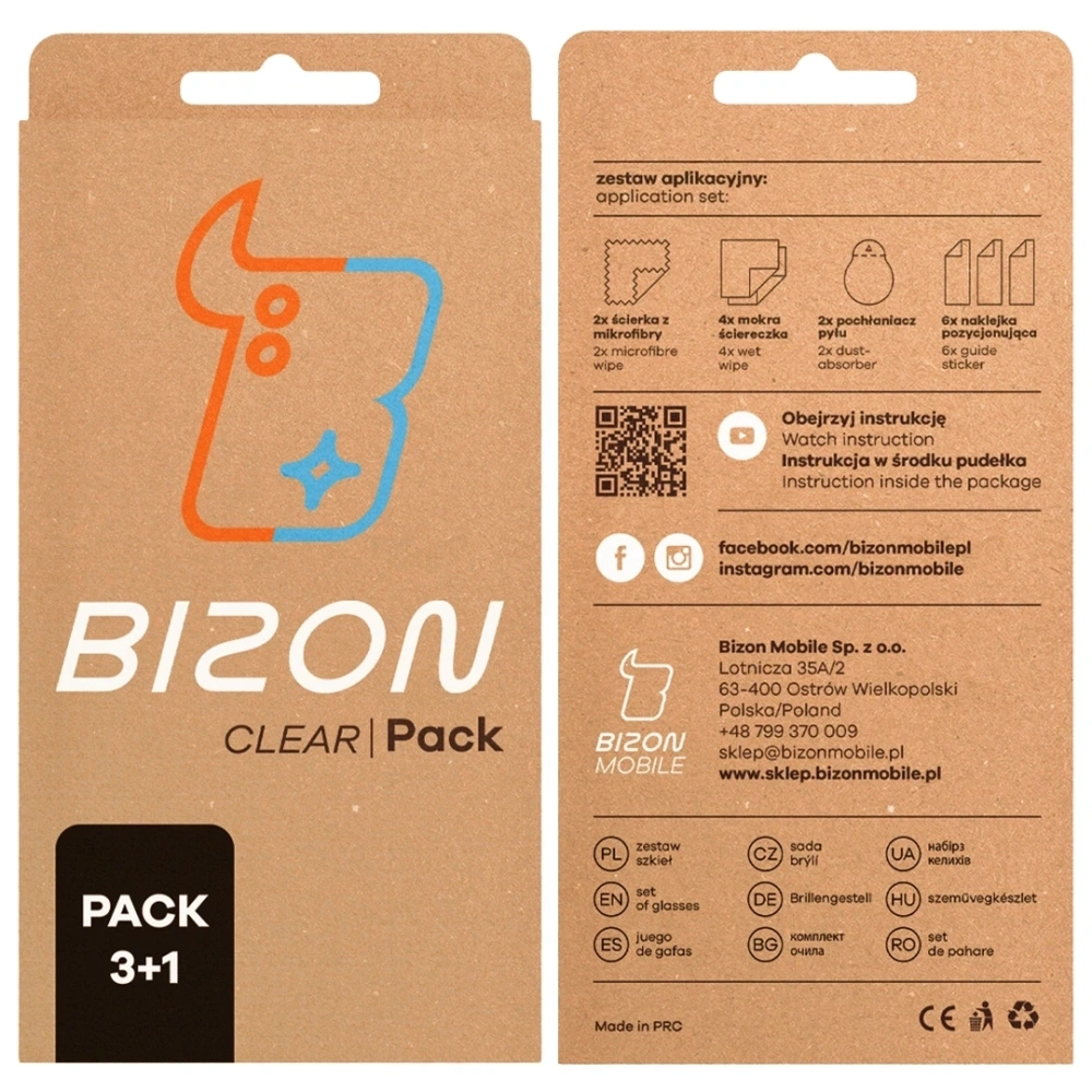 3x szkło na ekran + 1x na aparat BIZON Clear 2 Pack do Nothing Phone (3a) Pro