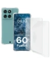 Bizon Case Clear Pack flexibles Gehäuse + 2x Displayschutzfolie Motorola Edge 60 Fusion