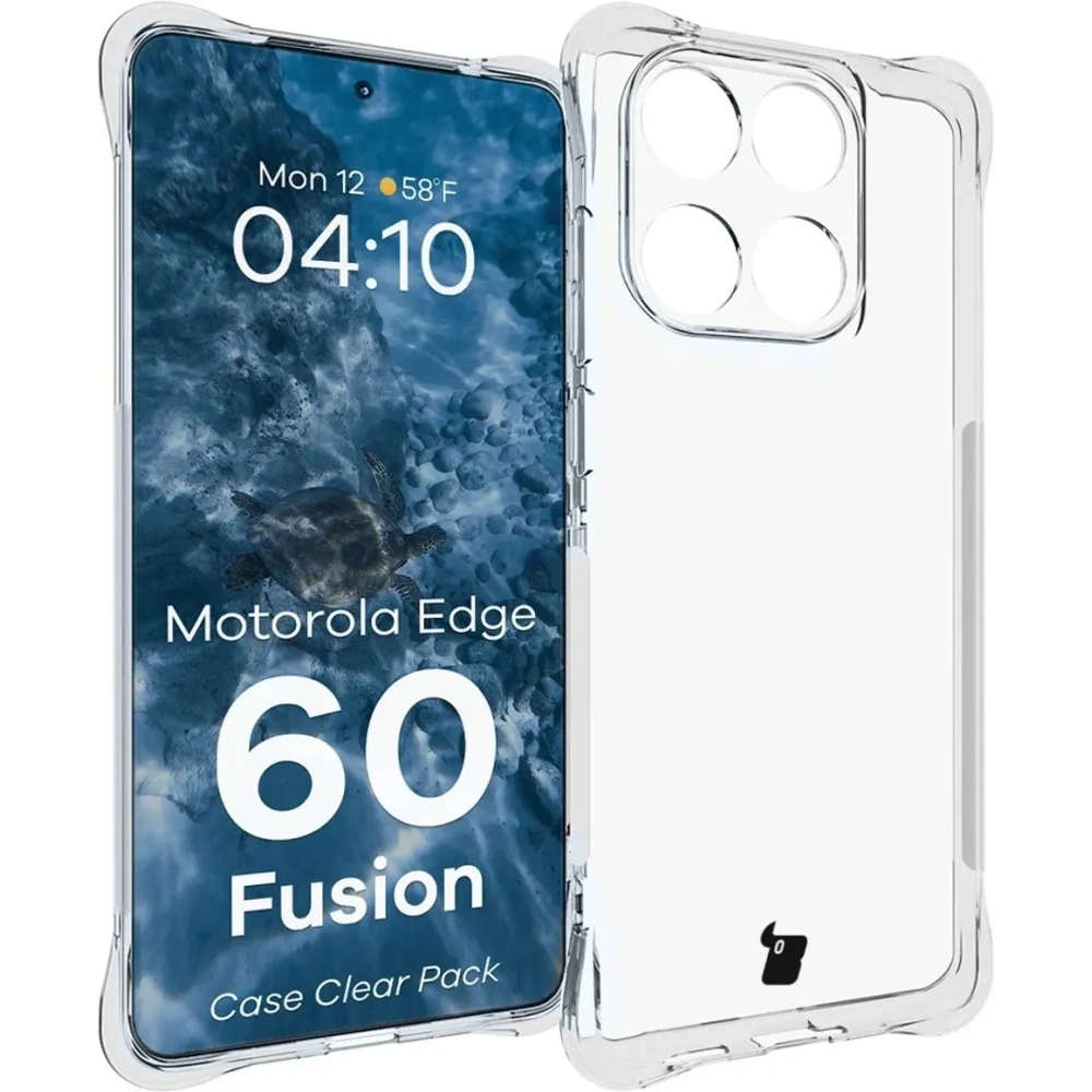Etui + 2x folia na ekran Bizon Case Clear Pack do Motorola Edge 60 Fusion / Edge 60