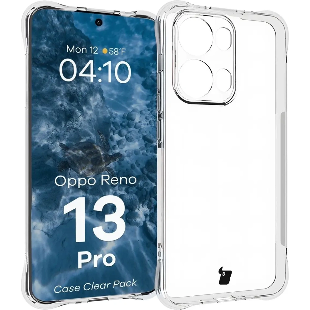 Etui + 2x folia na ekran Bizon Case Clear Pack do Oppo Reno13 Pro