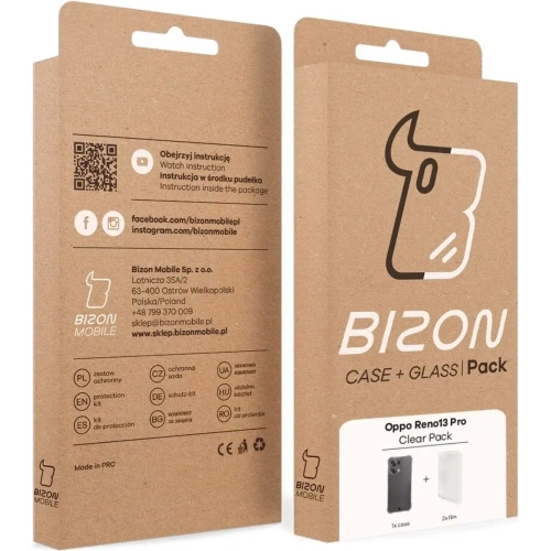 Buy Bizon Case Clear Pack flexible case + 2x screen film Oppo Reno13 Pro - BIZ9195 - {ean13} - Home Screen Store Europe
