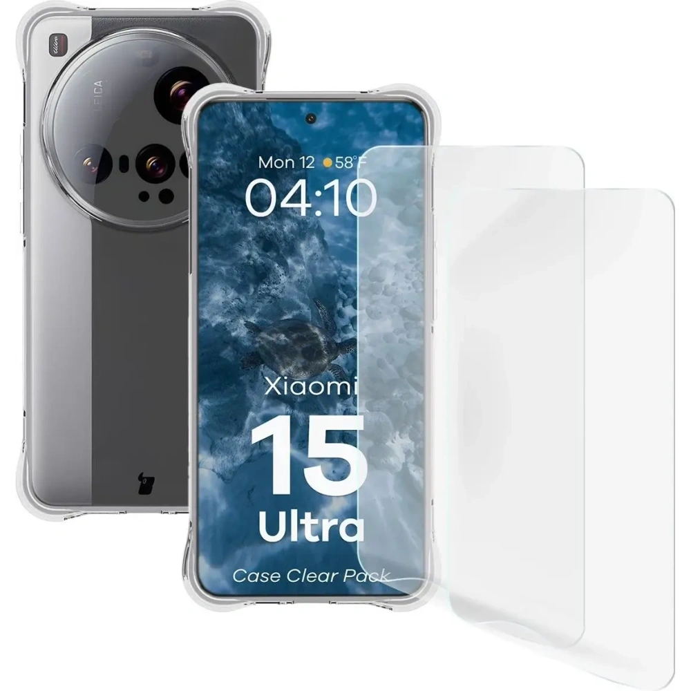 Etui + 2x folia na ekran Bizon Case Clear Pack do Xiaomi 15 Ultra