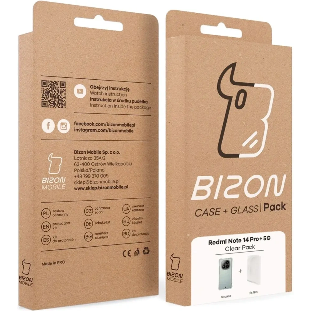 Etui + 2x folia na ekran Bizon Case Clear Pack do Xiaomi Redmi Note 14 Pro+ Plus 5G