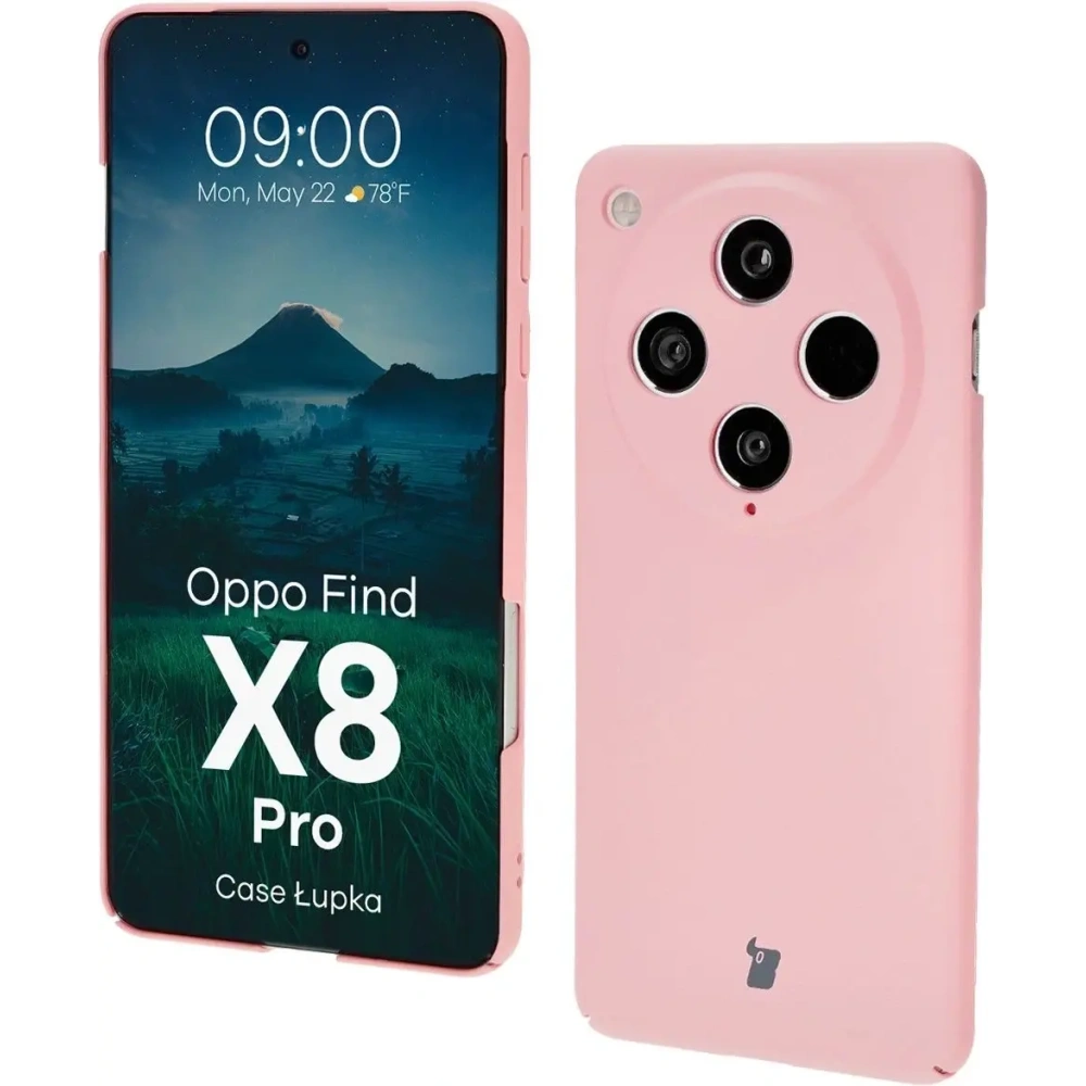 Etui Bizon Case Łupka do Oppo Find X8 Pro różowe
