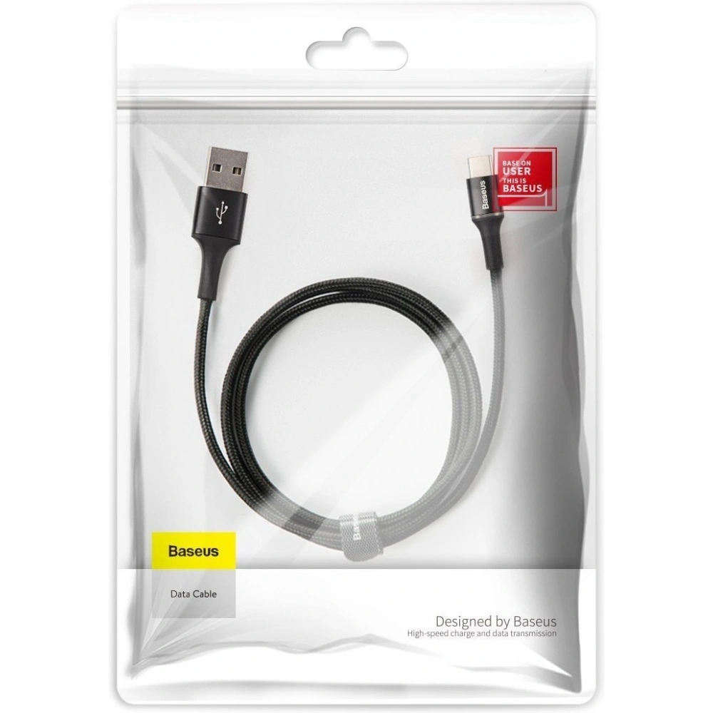 Kabel USB-C z podświetleniem LED Baseus Halo do Huawei SuperCharge, 5A, 1m, 40W (czarny)