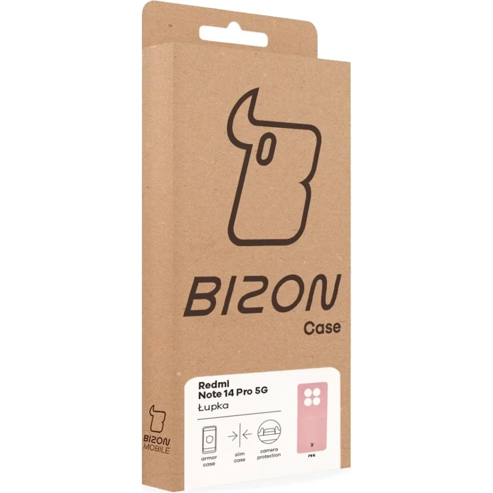Etui Bizon Case Łupka do Xiaomi Redmi Note 14 Pro 5G różowe
