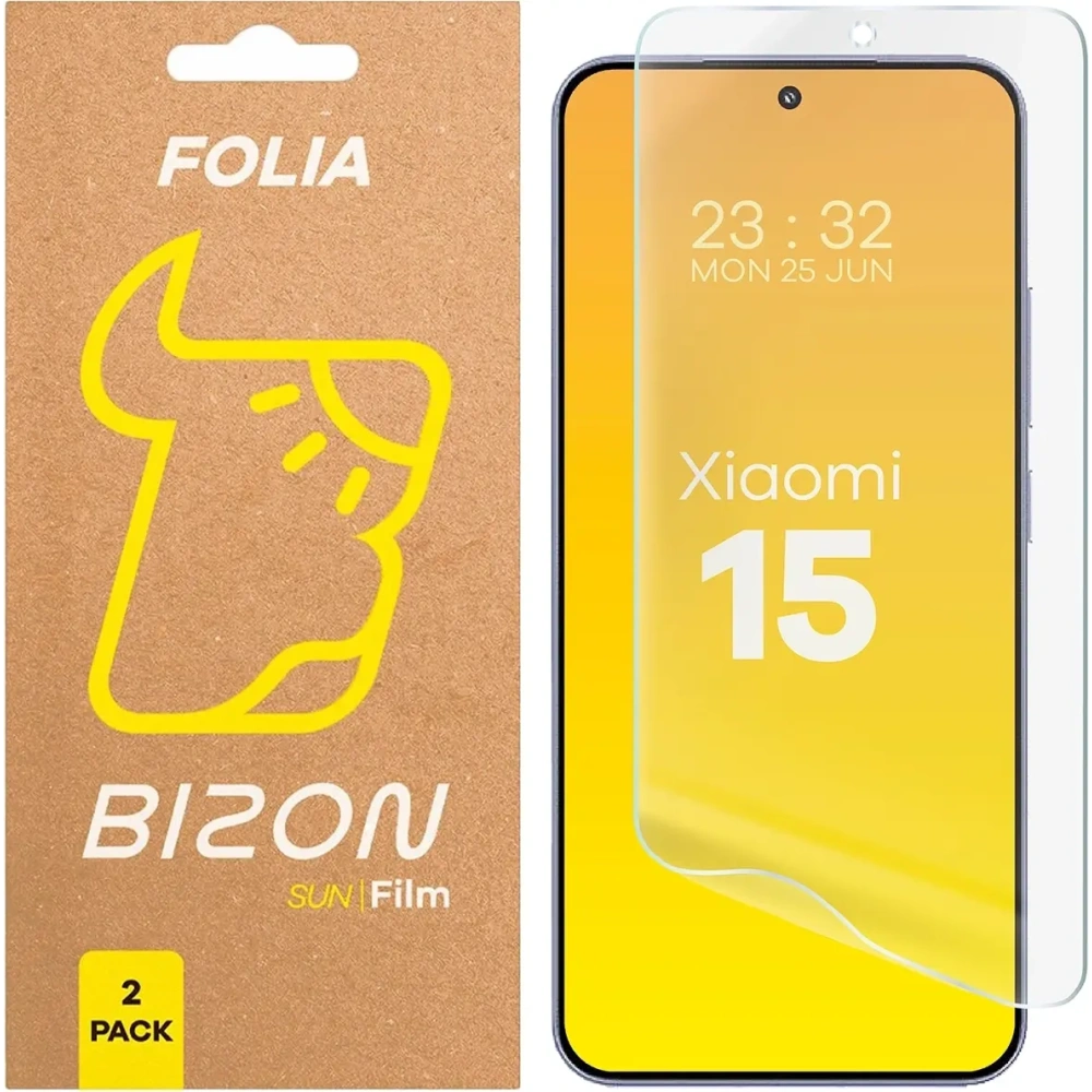 Folia matowa Bizon Glass Film Sun do Xiaomi 15 [2 PACK]
