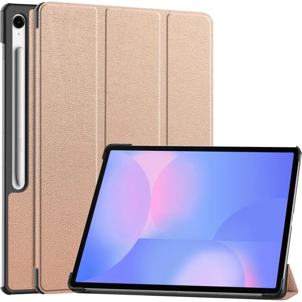 Etui z klapką Bizon Case Tab Croc do Samsung Galaxy Tab S10 FE+ Plus różowozłote