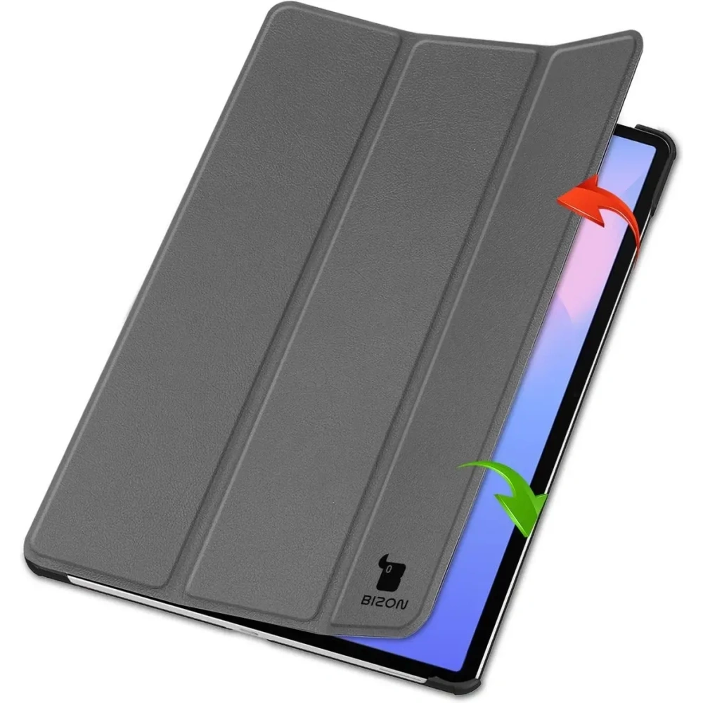 Etui z klapką Bizon Case Tab Croc do Samsung Galaxy Tab S10 FE+ Plus szare