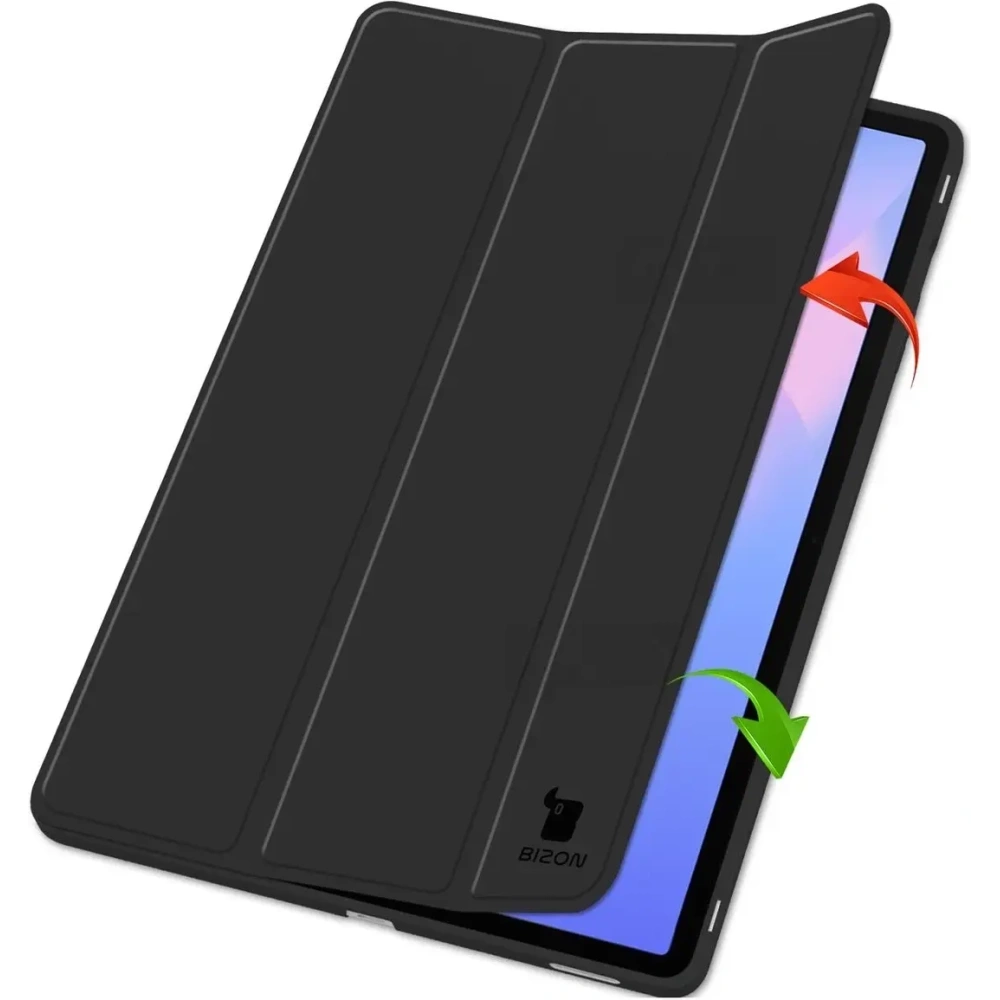 Etui z klapką Bizon Case Tab Lizard do Samsung Galaxy Tab S10 FE+ Plus czarne