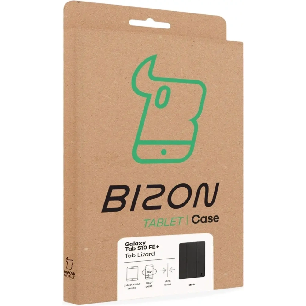 Etui z klapką Bizon Case Tab Lizard do Samsung Galaxy Tab S10 FE+ Plus czarne