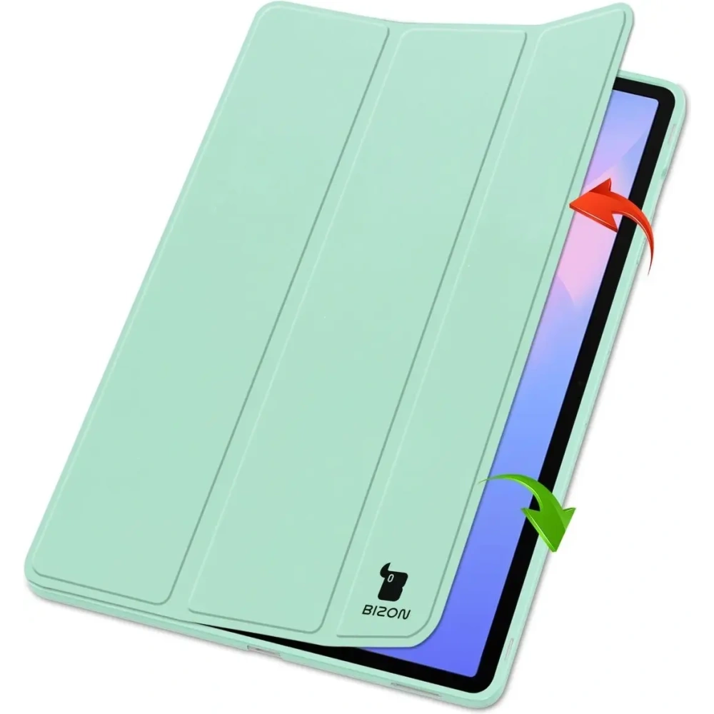 Etui z klapką Bizon Case Tab Lizard do Samsung Galaxy Tab S10 FE+ Plus miętowe