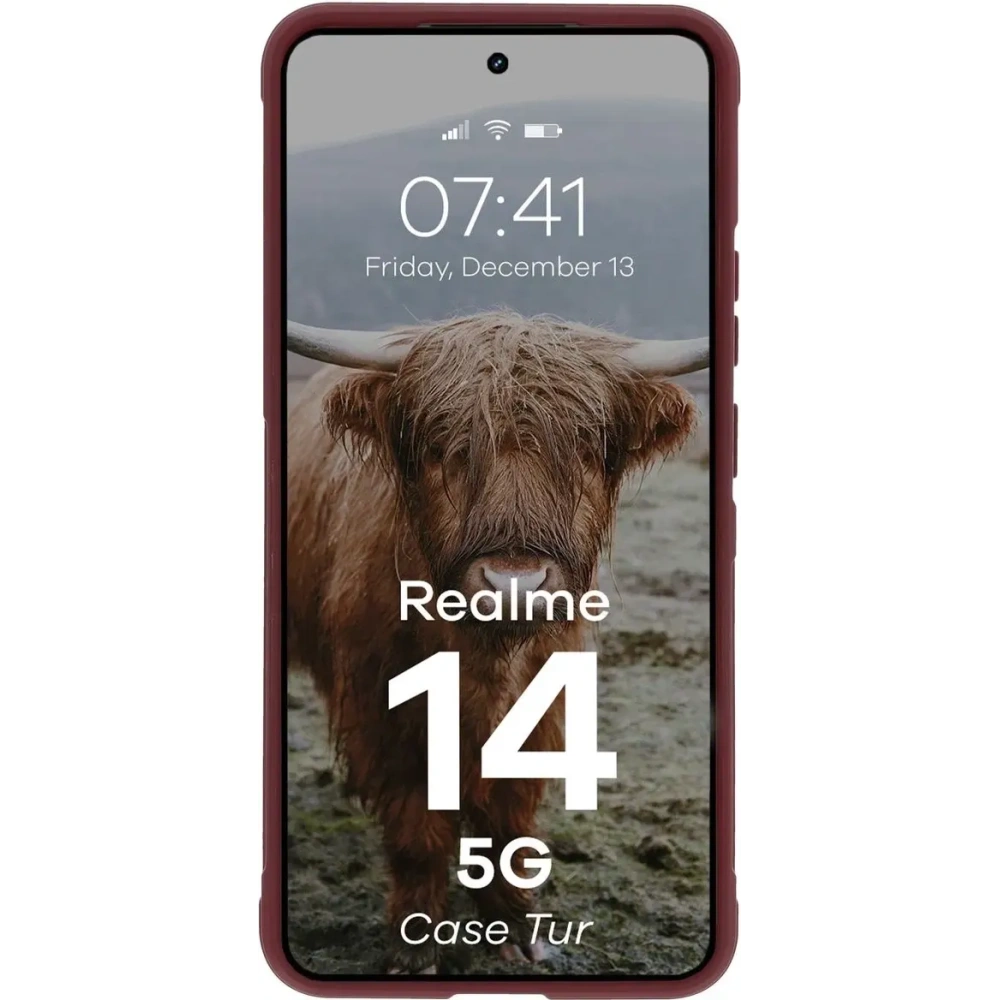 Pancerne etui Bizon Case Tur do Realme 14 5G burgundowe