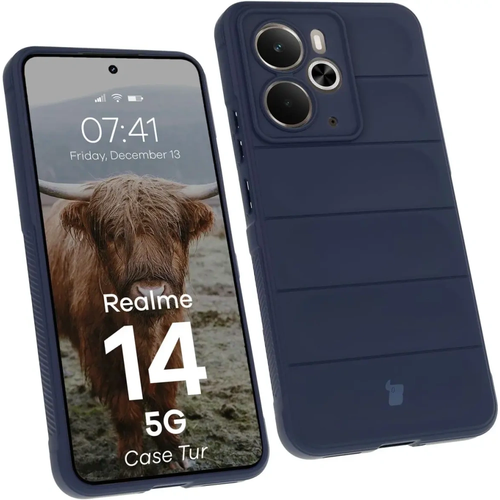 Pancerne etui Bizon Case Tur do Realme 14 5G granatowe