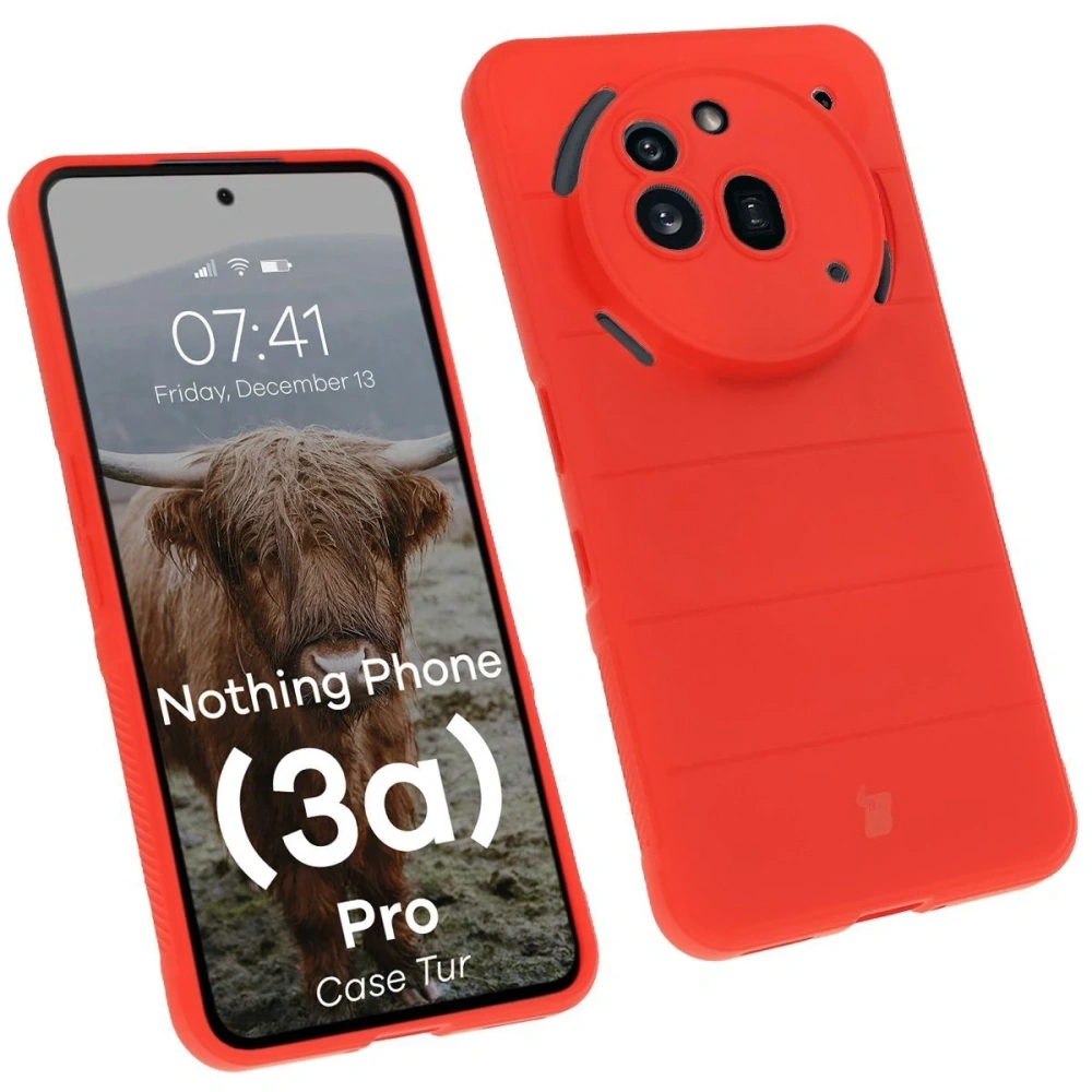 Pancerne etui Bizon Case Tur do Nothing Phone (3a) Pro czerwone