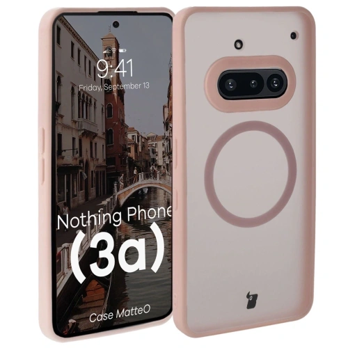 Kup Etui z pierścieniem magnetycznym Bizon Case MatteO do Nothing Phone (3a) przydymione-różowe - BIZ9226 - {ean13} - Sklep Home Screen