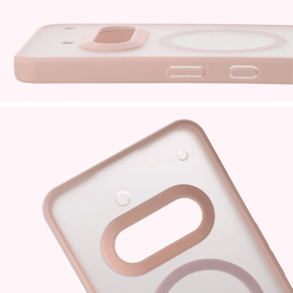 Etui z pierścieniem magnetycznym Bizon Case MatteO do Nothing Phone (3a) przydymione-różowe