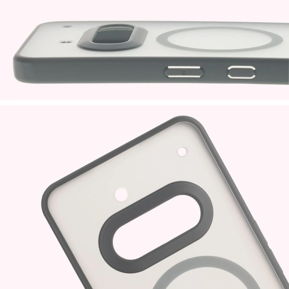 Etui z pierścieniem magnetycznym Bizon Case MatteO do Nothing Phone (3a) przydymione-szare