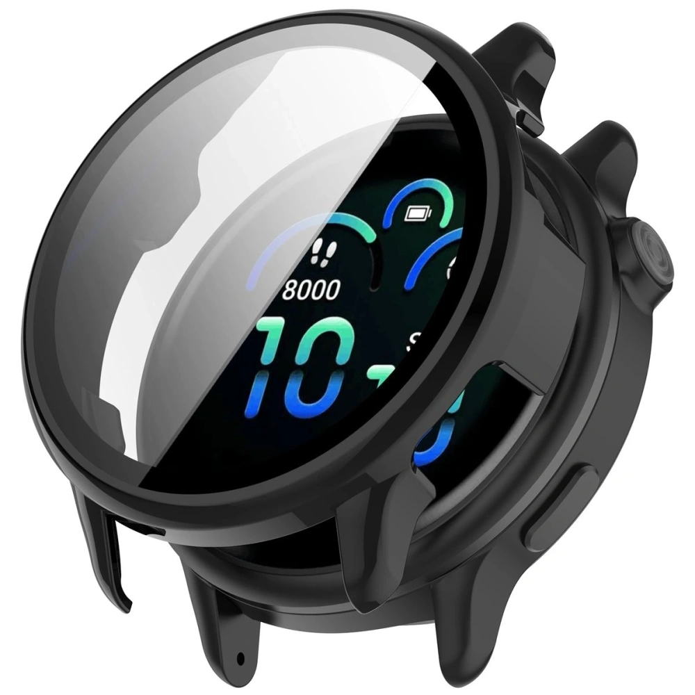 Etui ze szkłem do zegarka Bizon Case+Glass Watch do Garmin Vivoactive 6 czarne